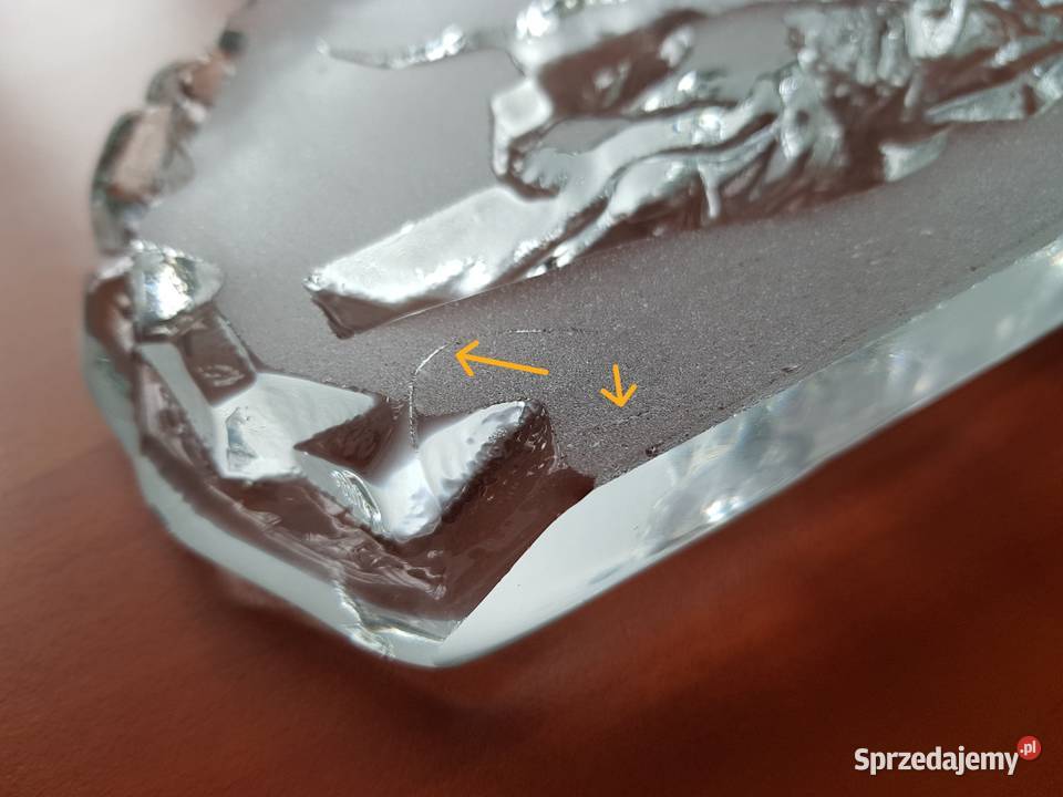 Figurka plakieta Pies i zając szkło Ząbkowice śląskie