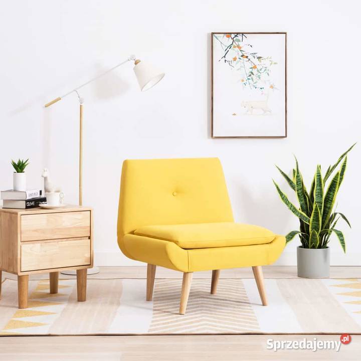vidaXL Fotel, żółty, tkanina 246986