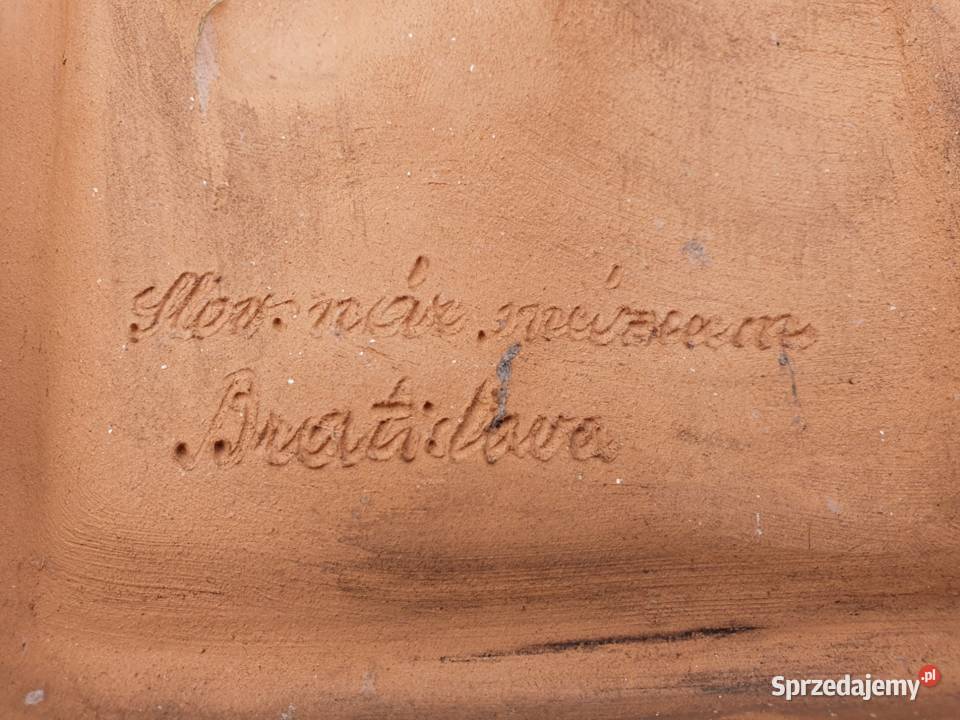 Stary ceramiczny obraz płaskorzeźba śląskie Cieszyn