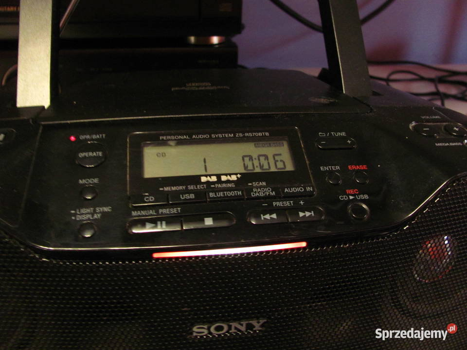 Radioodtwarzacz Sony ZSRS70BTB CDMP3audio INUSB Łódź