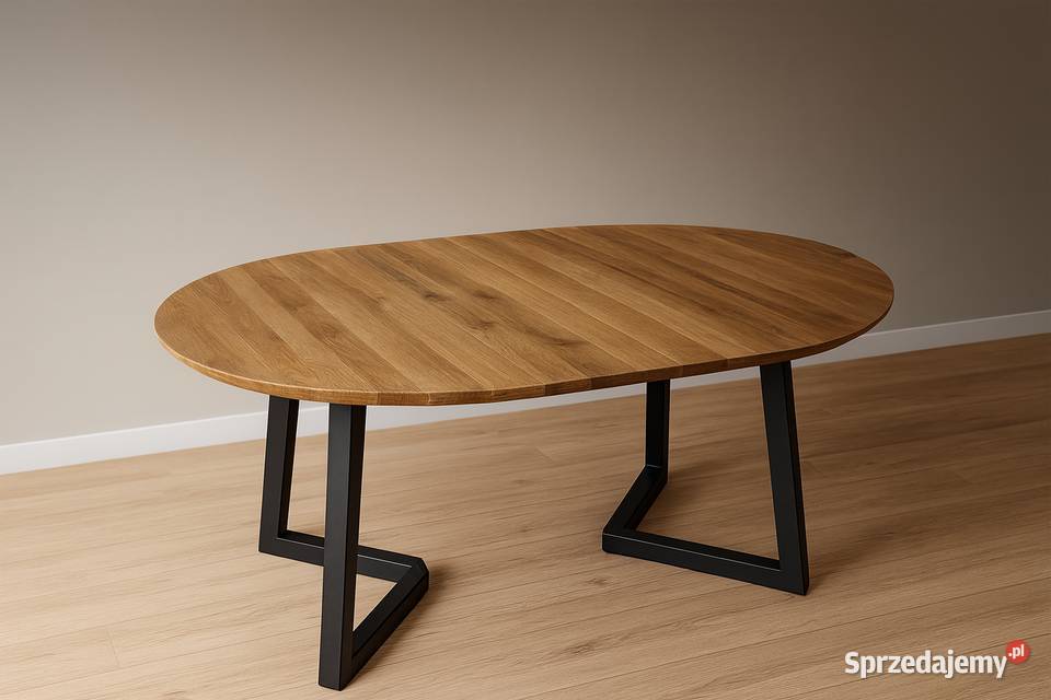 Stół Dębowy Okrągły LOFT 100 Lite Drewno Różne 100cm Gdańsk