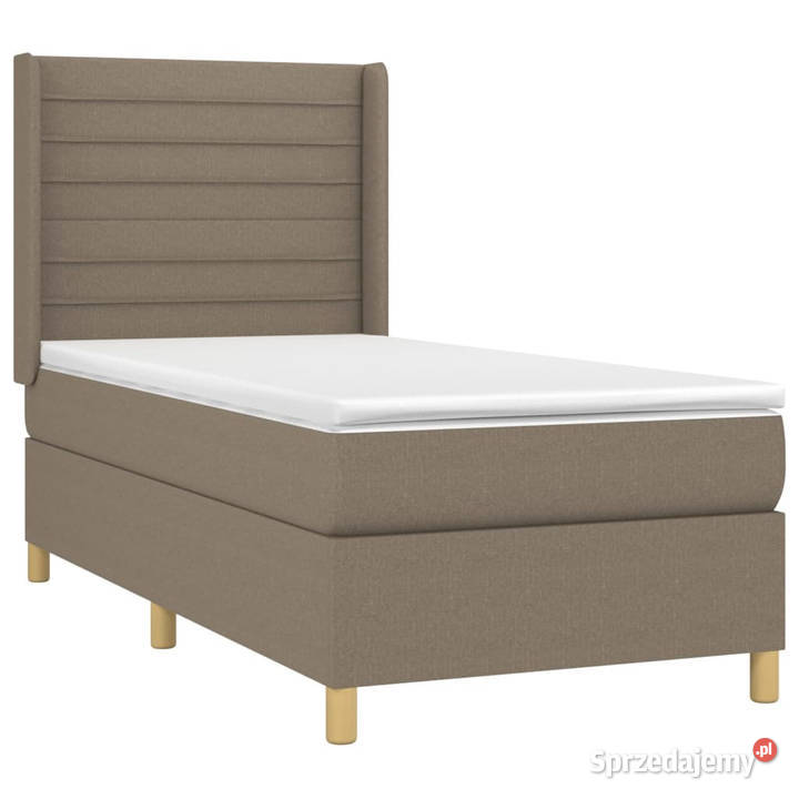 Łóżko kontynentalne z materacem taupe tkanina 193cm mazowieckie Warszawa