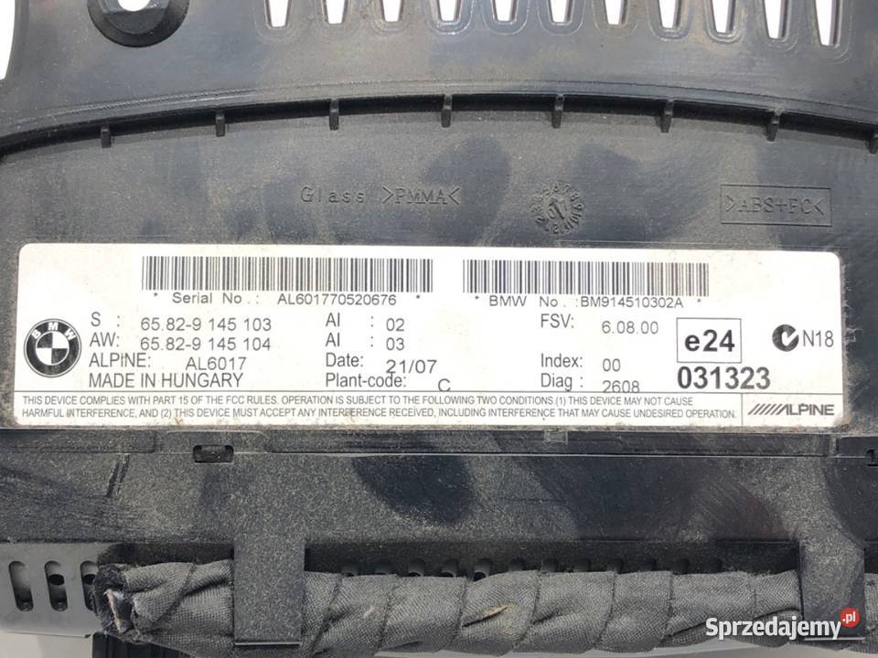WYŚWIETLACZ BMW E61 9145104 0410 EKRAN MONITOR Wyposażenie wnętrza podkarpackie sprzedam