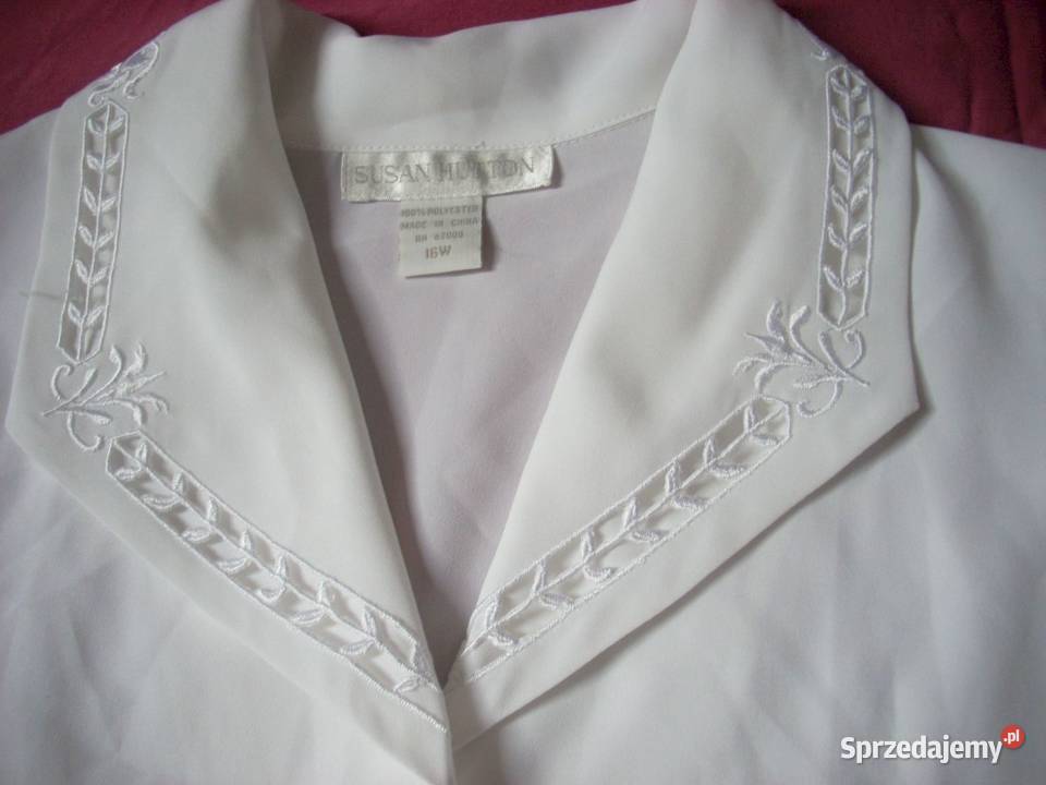 Elegancka Biała Koszula Haft j nowa 44 Nowy Sącz