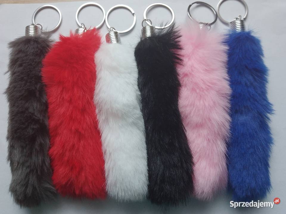 Brelok pompon futerko długi ogon różne kolory Uniseks Chrzanów