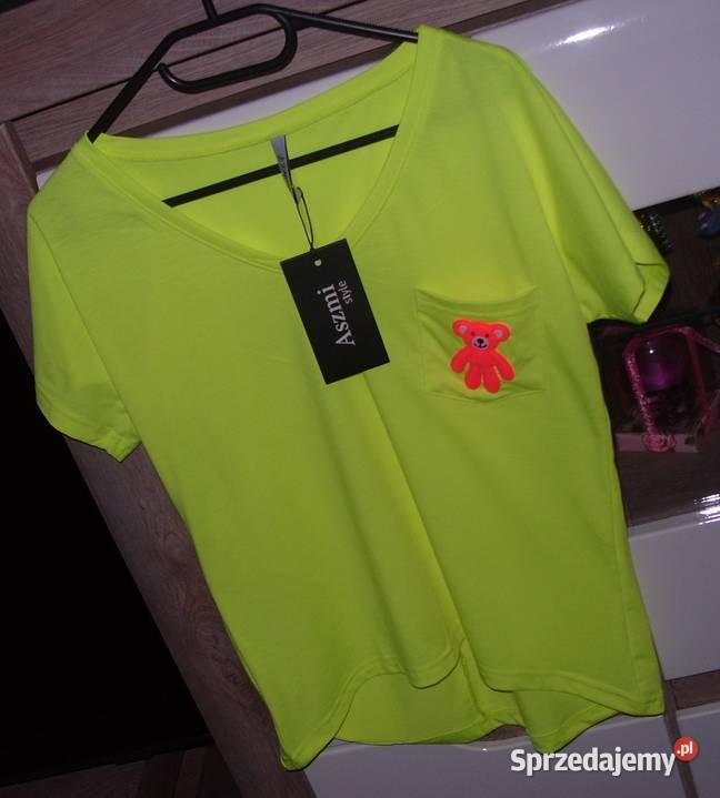 DimiliNowa Limonkowa Neon koszulka z kieszonką z Rawicz