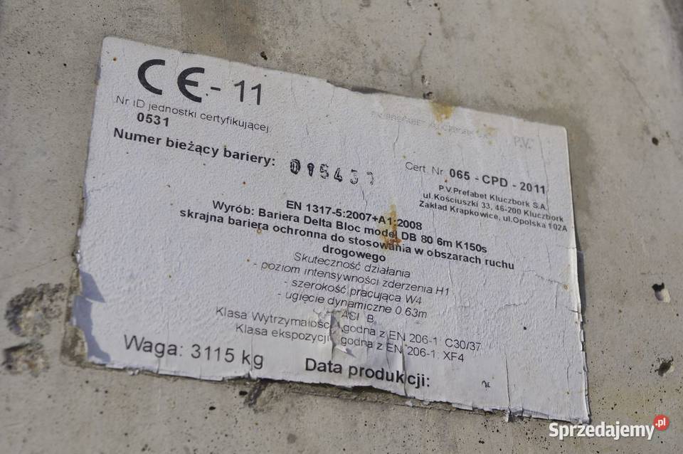 Bariery autostradowe betonowe Delta Bloc DB 80 Żary