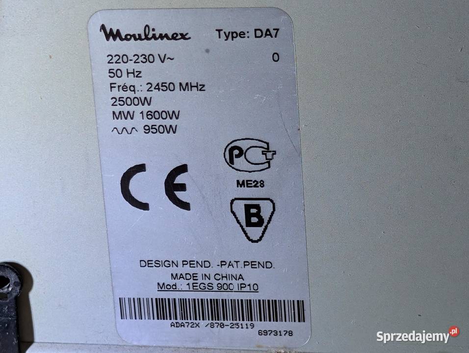 Kuchenka Mikrofalowa MOLINEX typ DA7