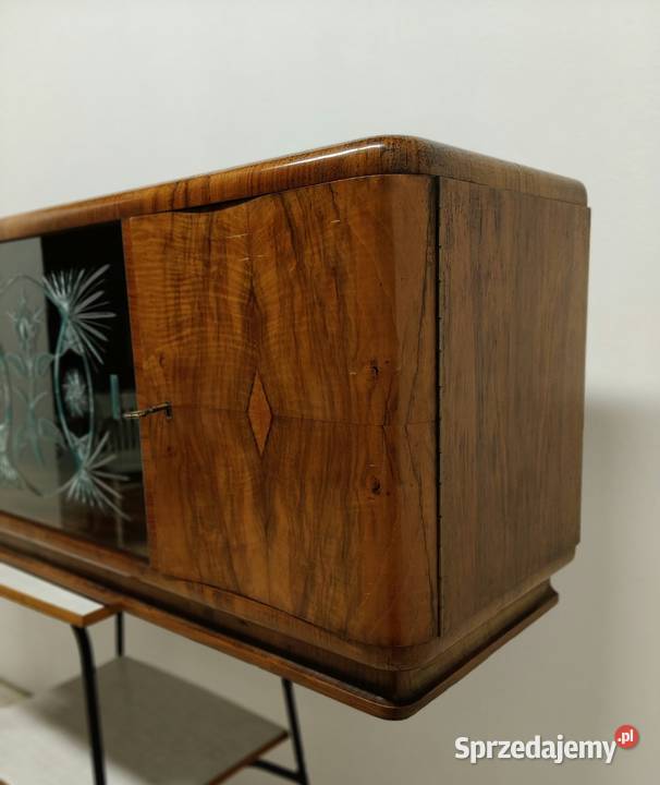 witrynka półka wisząca Art deco fornir orzech sprzedam