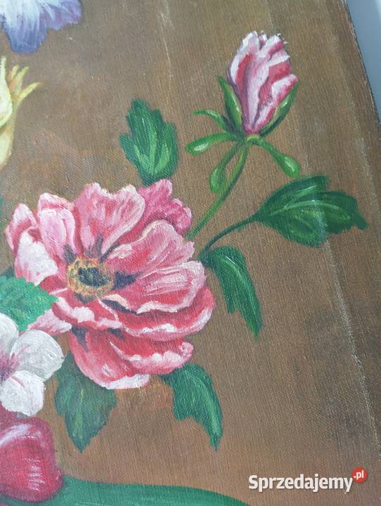 Obraz olejny kwiaty w wazonie styl old money Obrazki i obrazy Warszawa