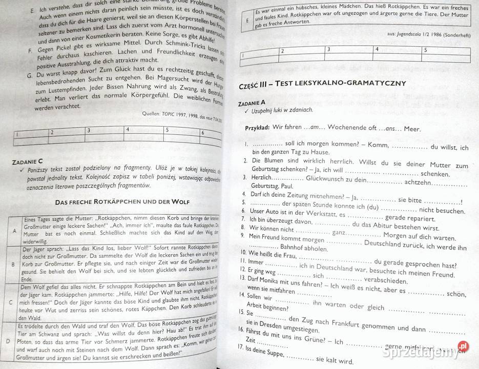 Język niemiecki Tematy i zagadnienia maturalne J Chełm sprzedam