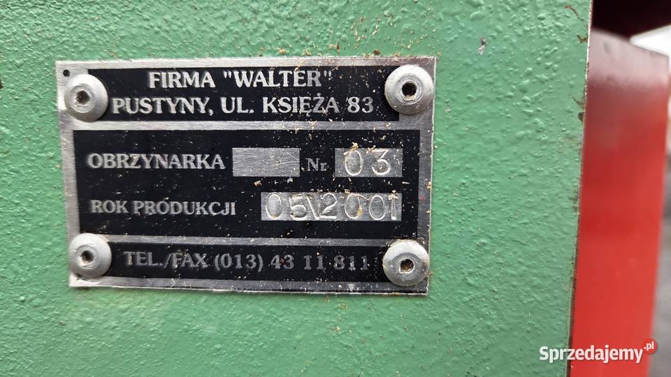 Obrzynarka dwupiłowa oflisiarka WALTER Produkcja Karsin