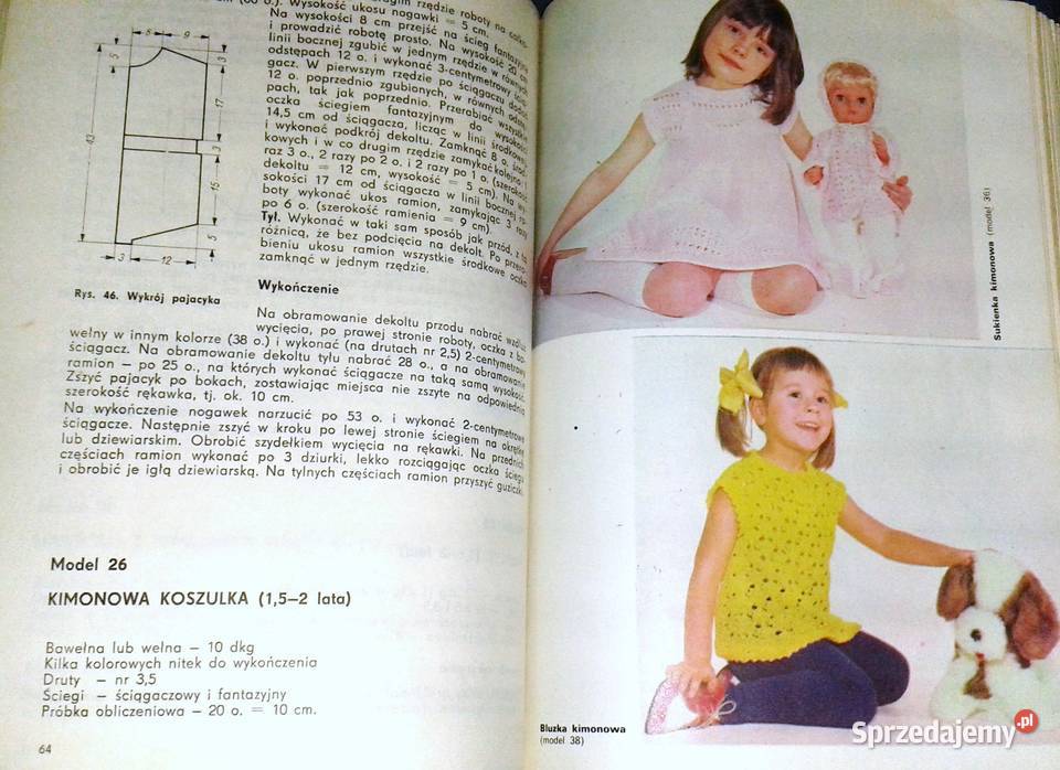 Ręczna dzianina dziecięca Kamila Wołoszyńska Rok wydania 1972 Chełm sprzedam
