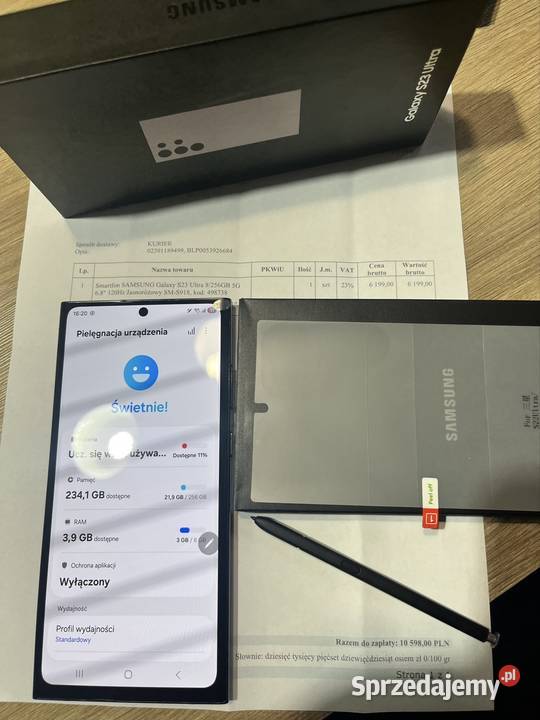 Samsung Galaxy S23 Ultra 256 GB wygląda nowy śląskie Przeczyce