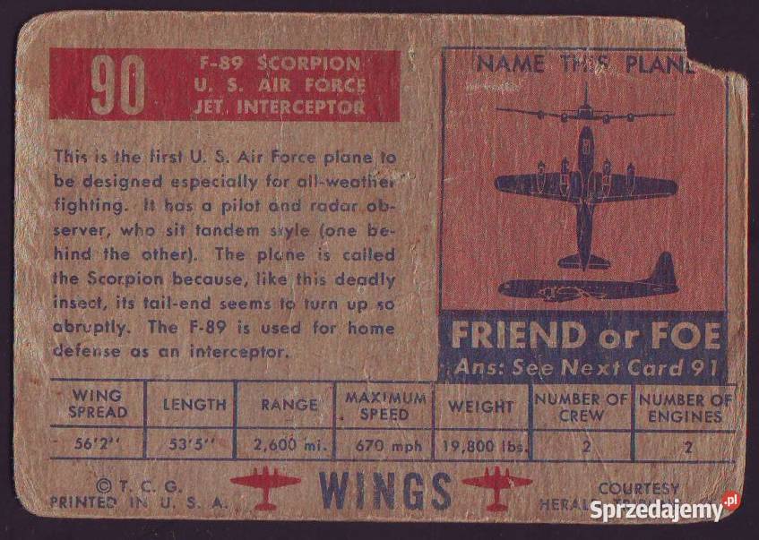 Kartka okol USA Samol F89 SCORPION Pocztówki i karty telefoniczne Gliwice