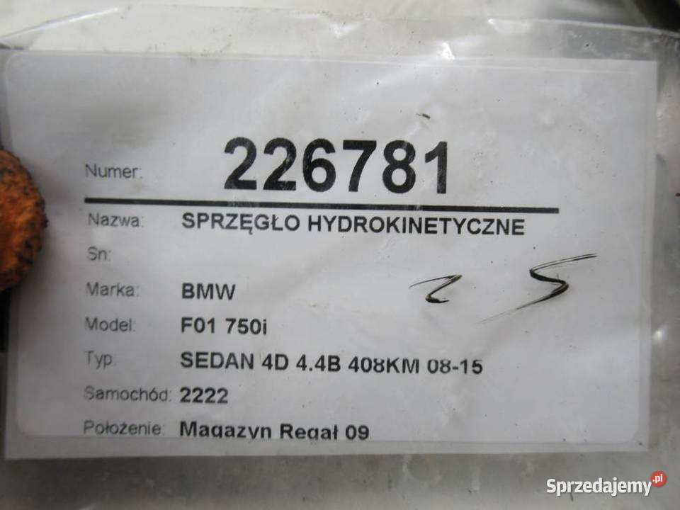 SPRZĘGŁO HYDROKINETYCZNE BMW F01 40 408 0815 sprzedam