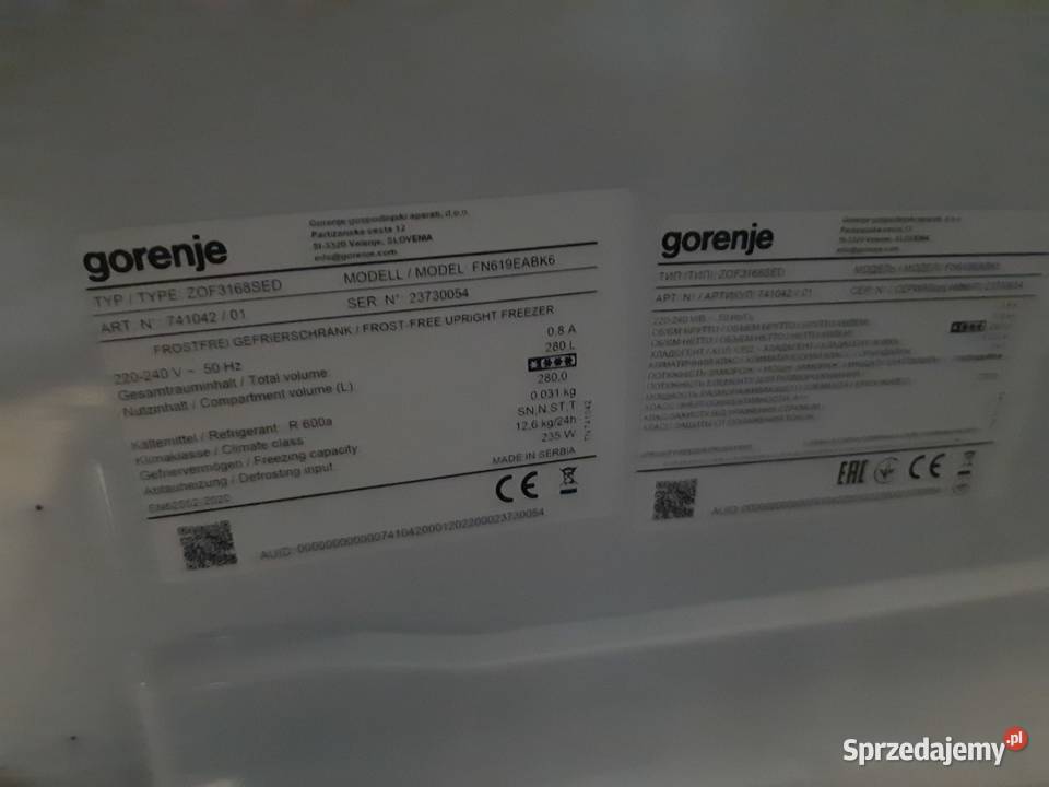 Nowe części do zamrażarki Gorenje szuflady półki Łowicz