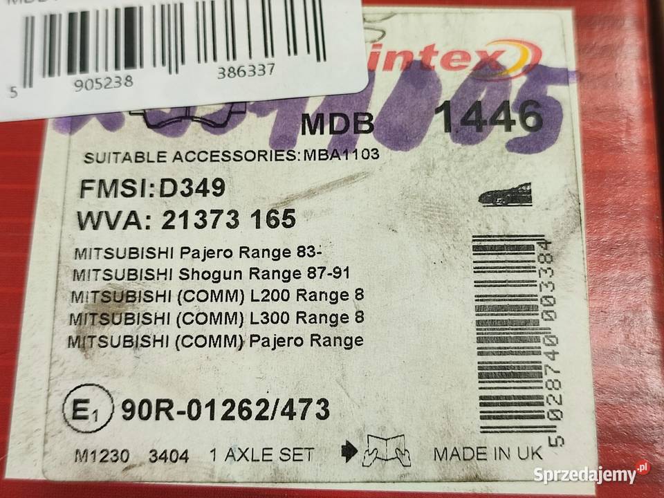 KLOCKI HAMULCOWE PRZÓD MITSUBISHI PAJERO I CT 25 osobowe lubelskie sprzedam