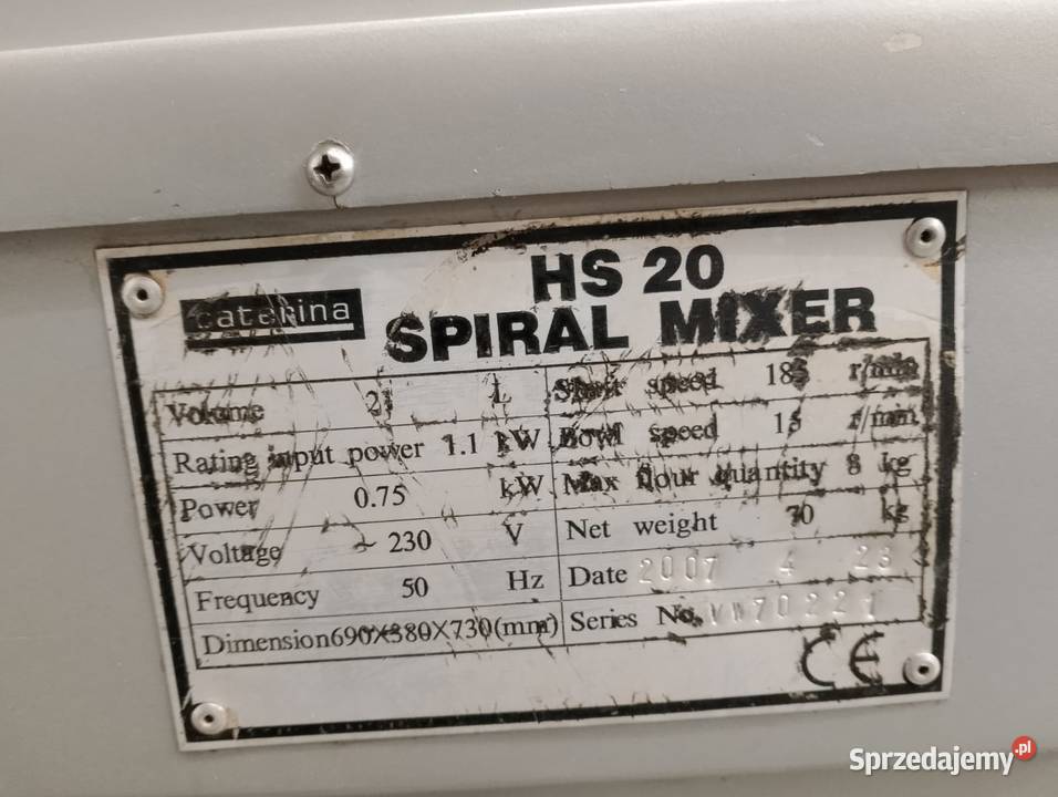 Mikser spiralny Caterina HS20 dolnośląskie Wrocław