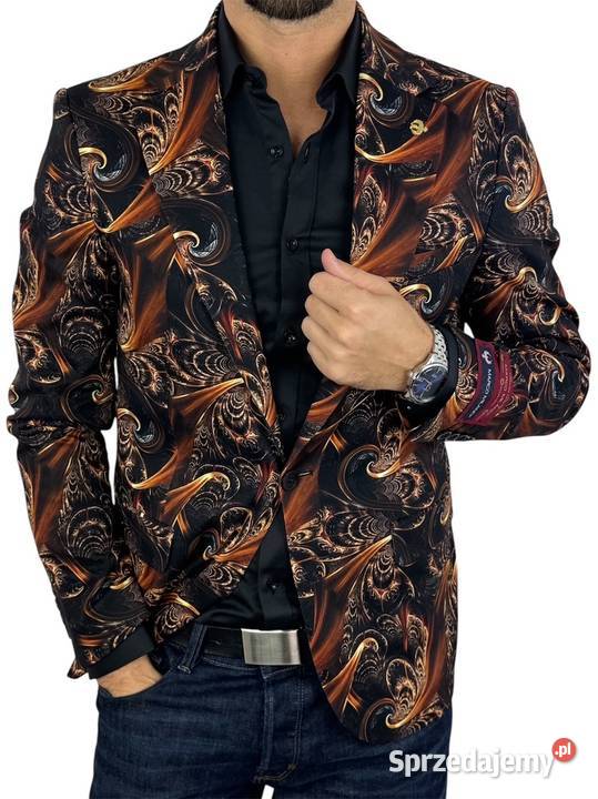 MARCO MILANO Marynarka męska C24 czarna złota Ostrów Wielkopolski