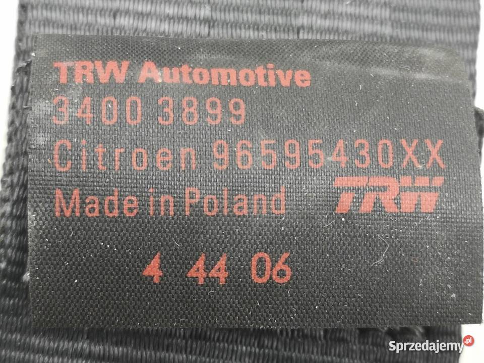 PAS BEZPIECZEŃSTWA PRAWY PRZÓD CITROEN C2 sprzedam