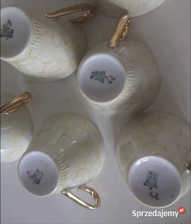 Serwis kawowy porcelana Włocławek z lat PRLu Łódź