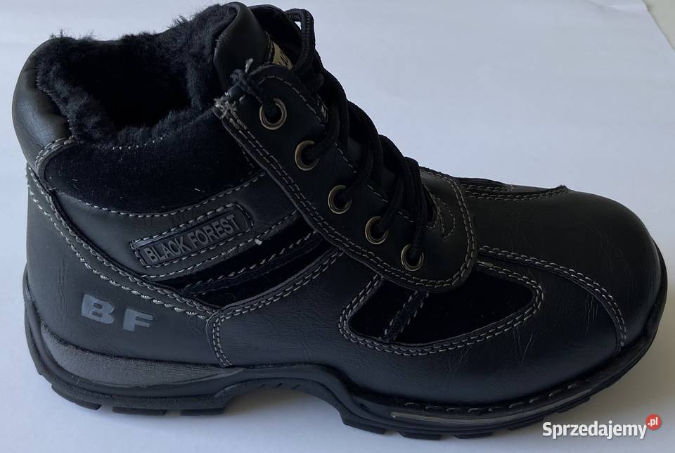 Czarne młodzieżowe ocieplane buty rozmiar 36 czarny Obuwie Żyrardów