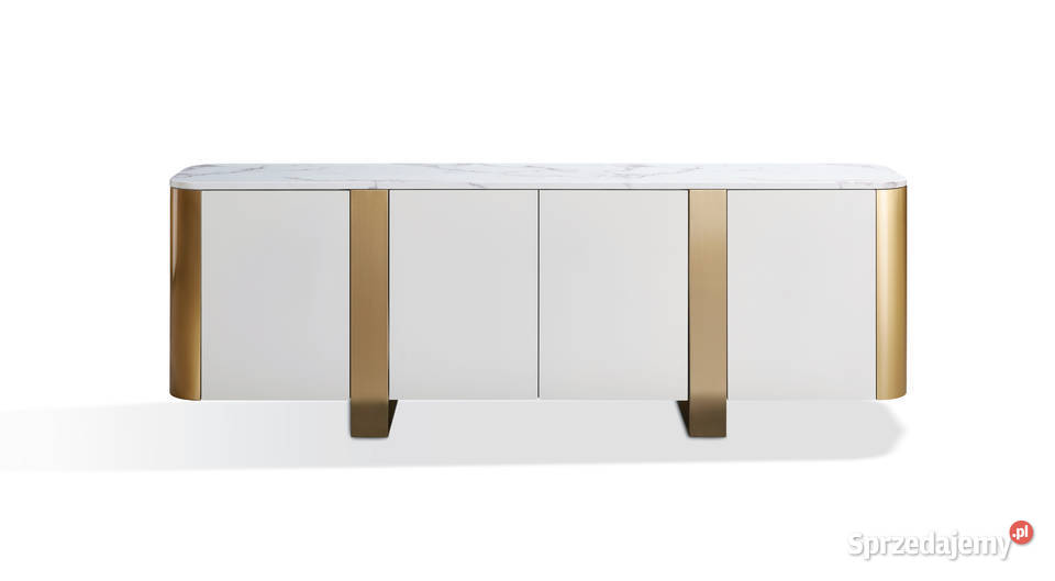 Szafka RTV złota Ola Glamour Premium z blatem