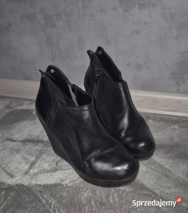 Botki damskie koturny czerń 36 Łódź