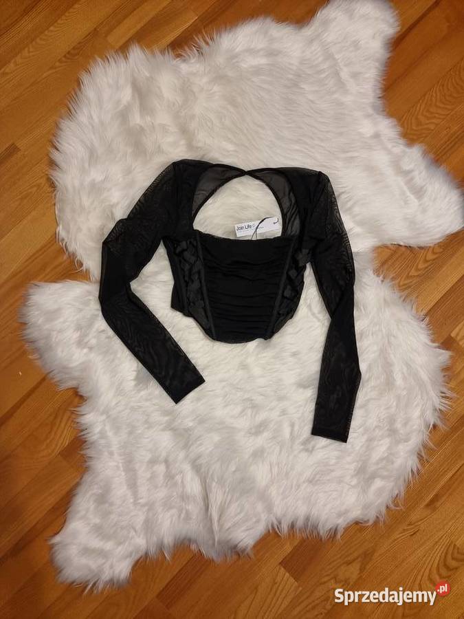 Siateczkowy czarny top bershka gorset lubelskie Chełm