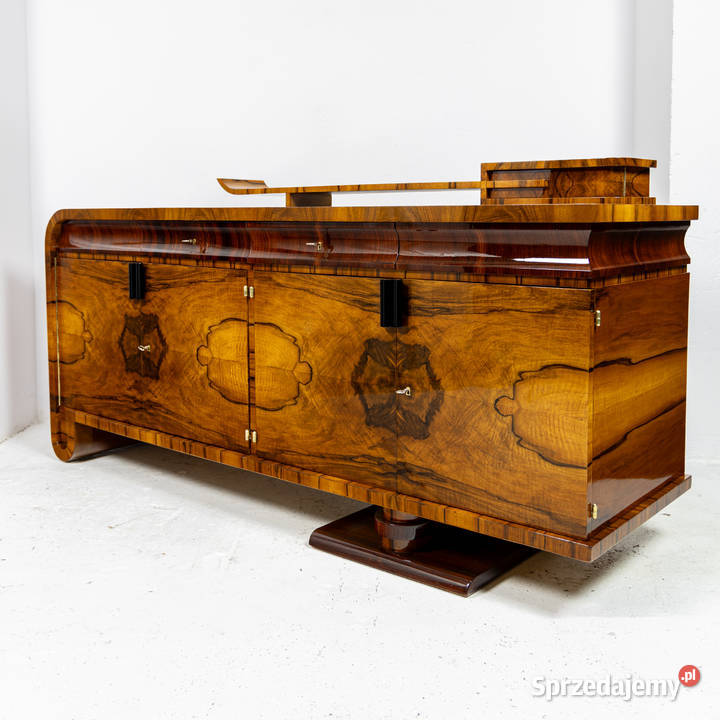 Bufet art deco długa komoda politura orzech Meble wielkopolskie Swarzędz