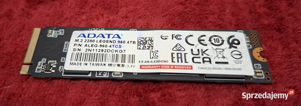 Dysk ADATA Legend 960 4TB m2 NVMe gen4 GW Warszawa