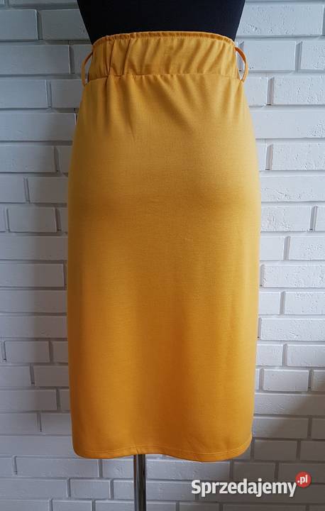 Damska spódnica ołówkowa musztardowa TXM 42XL żółty/złoty