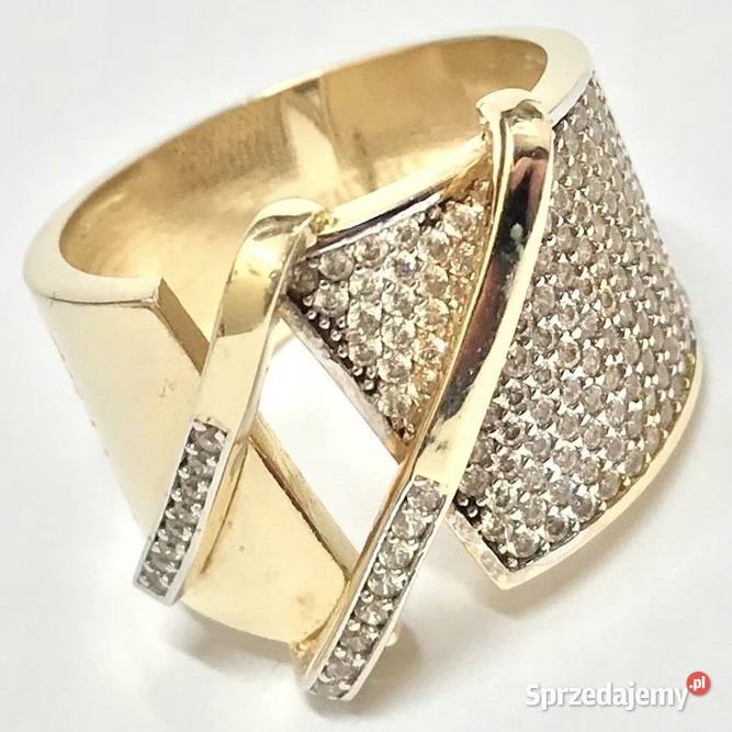 Złoty PIERŚCIONEK 585 14K ZJAWISKOWY wyrób z złote Warszawa