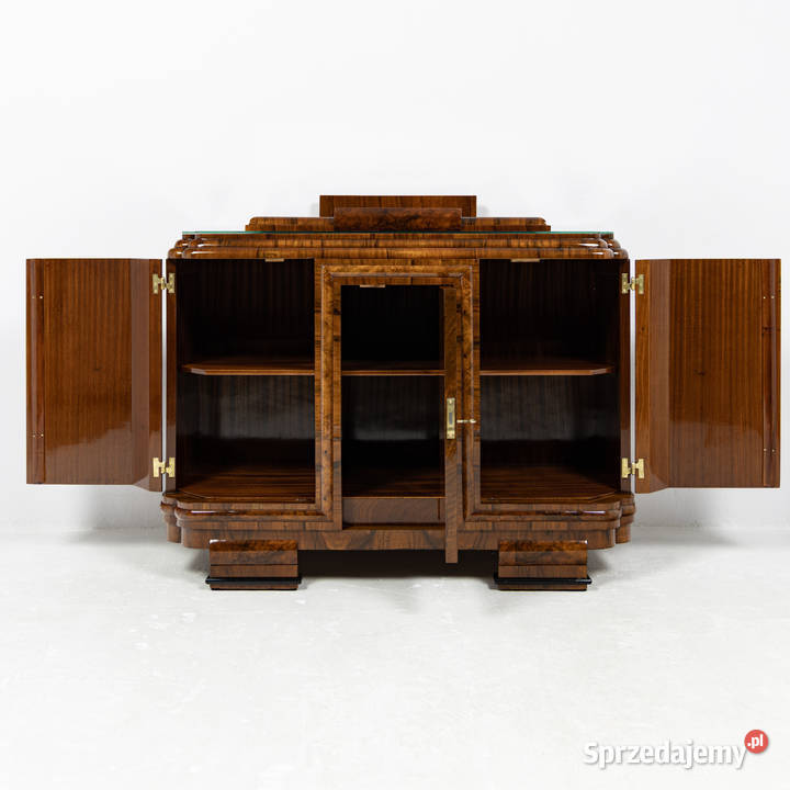 Komoda Polska Art Deco Orzech Czeczota Mahoń wielkopolskie Swarzędz