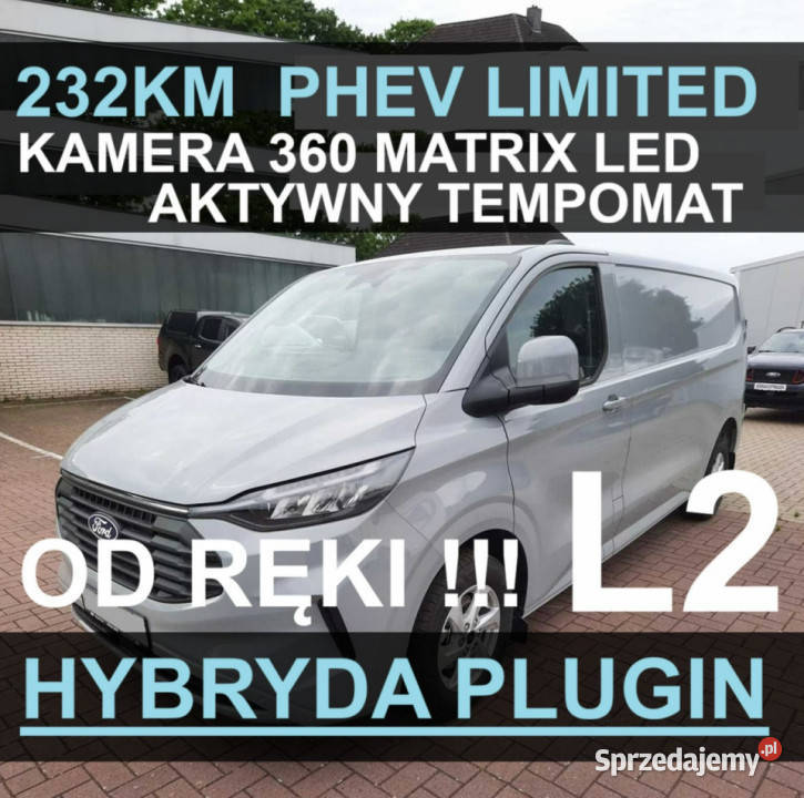 Ford Transit Custom PHEV 232 Hybryda Plugin elektryczne szyby Szczecinek