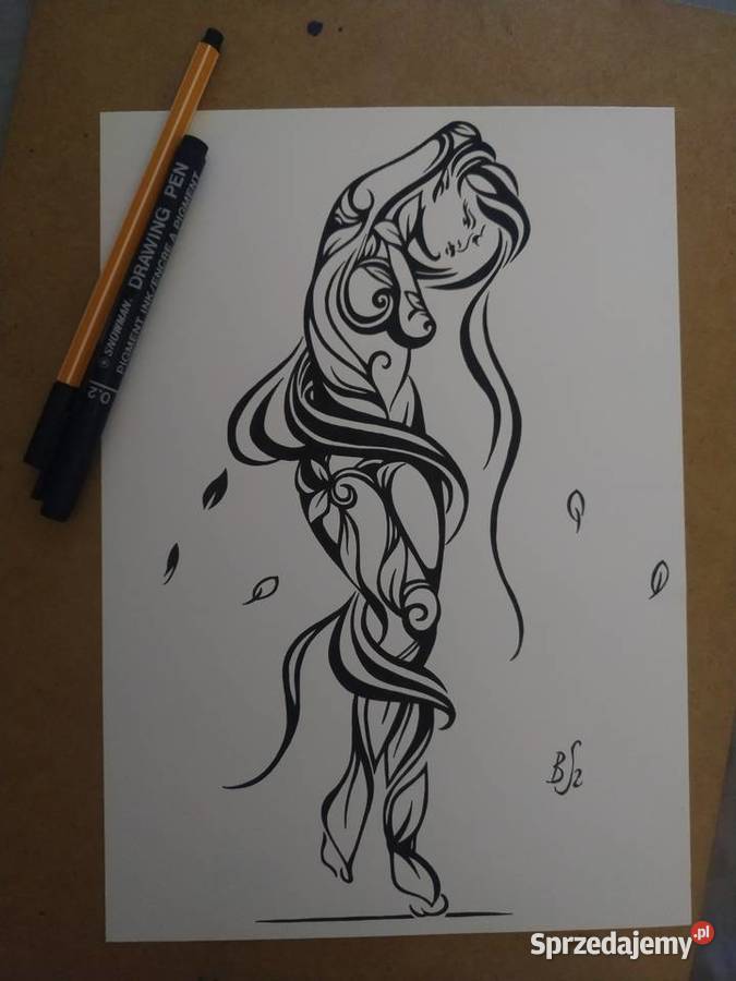 Rysunek długowłosa cienkopis blok t A4 250 gm2 Malarstwo Warszawa
