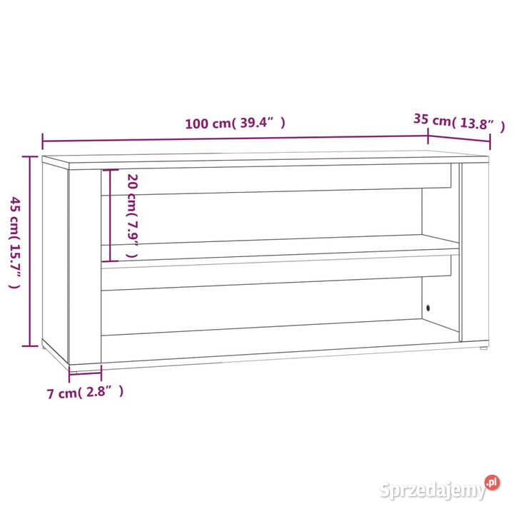 Półka na buty betonowa szarość 100x35x45 Meble Warszawa