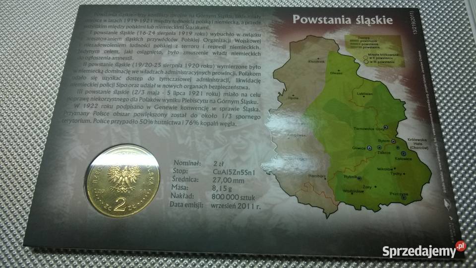 moneta 2 Blister Powstania Śląskie 1919 do 1921 Numizmatyka mazowieckie Warszawa