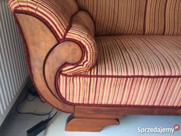 Szezlong art deco paski sofa stylowe do obicia