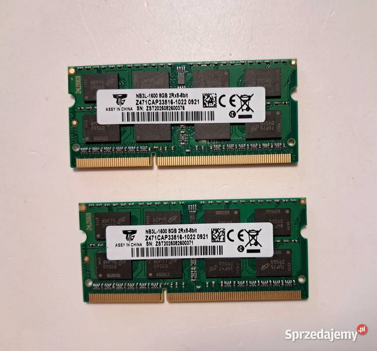 Pamięci ram 16GB do laptopa 75 Kraków sprzedam