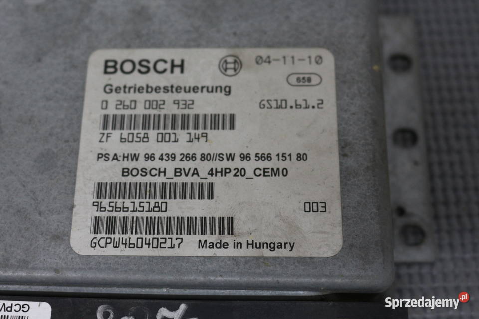 Peugeot 807 30 v6 sterownik komputer skrzyni komputery Układ elektryczny Prochowice