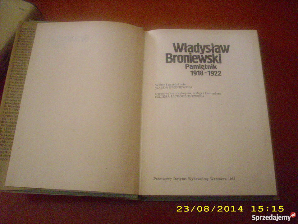 Wł Broniewski Pamiętnik 19181922 zachodniopomorskie Goleniów
