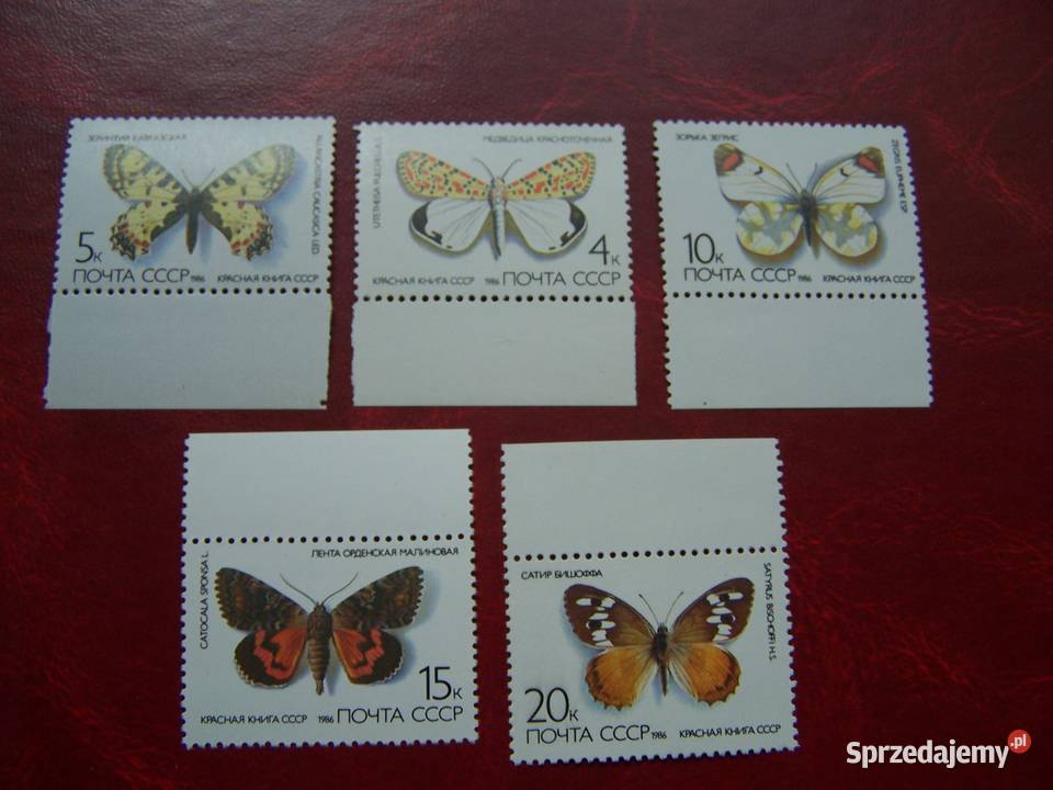 ZSRR 1986 MNH Mi 558488 Fauna Owady Motyle Tychy