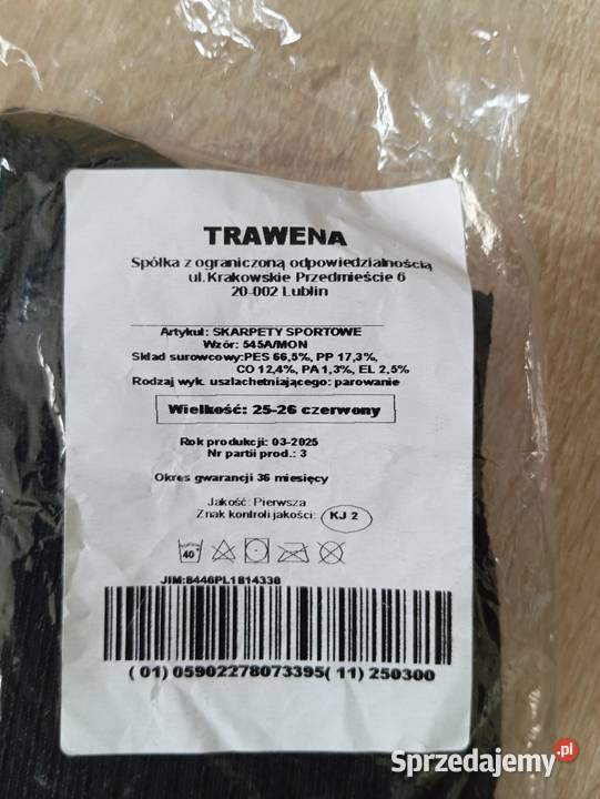 Nowe 2x skarpety sportowe czarne 3941 trawena Lublin