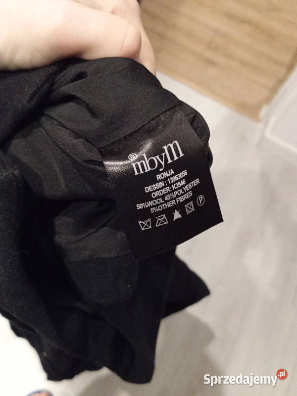 Płaszcz Damski Nietoperz Czarny mbym Wysoka