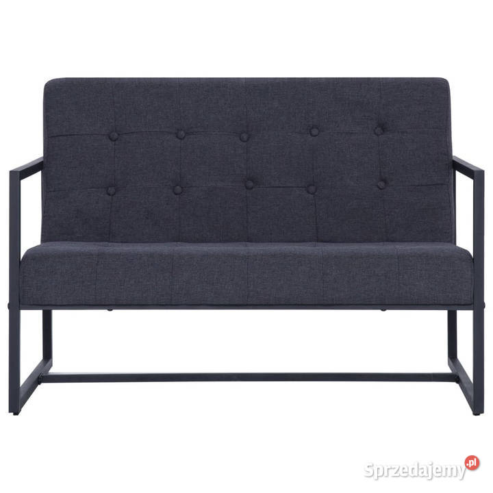 2osobowa sofa z podłokietnikami ciemnoszara stal Warszawa