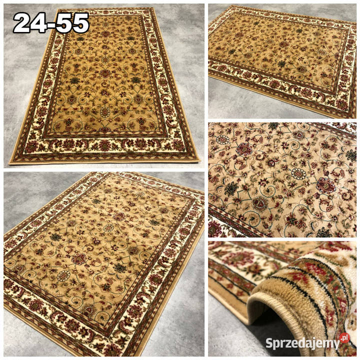 GĘSTY DYWAN 200X300 BEŻOWY KLASYCZNY 2455