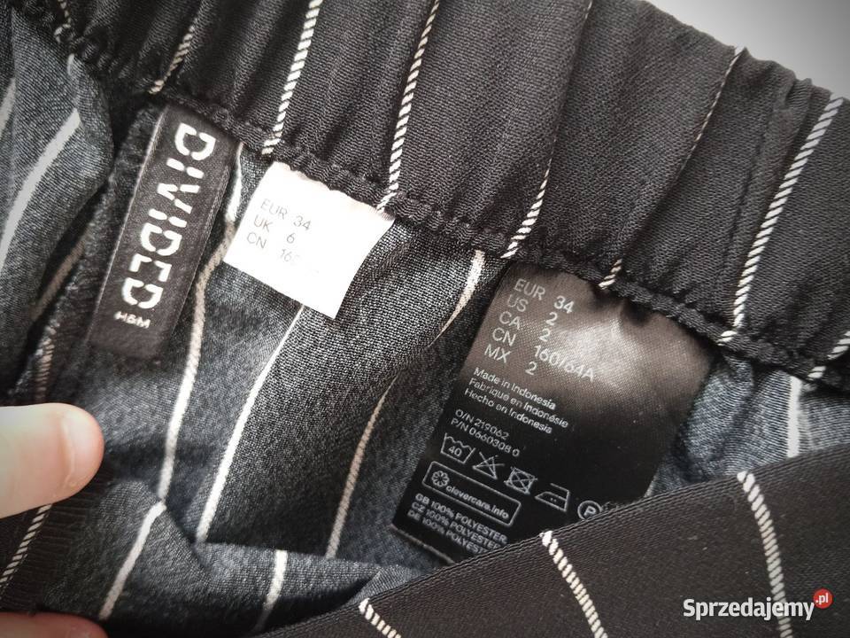 Eleganckie czarne spodnie proste marki HM XS Nysa sprzedam