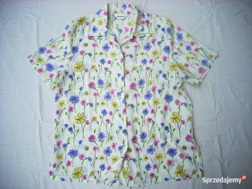 Kremowa koszula ładne kwiatki J nowa 40 42 Nowy Sącz